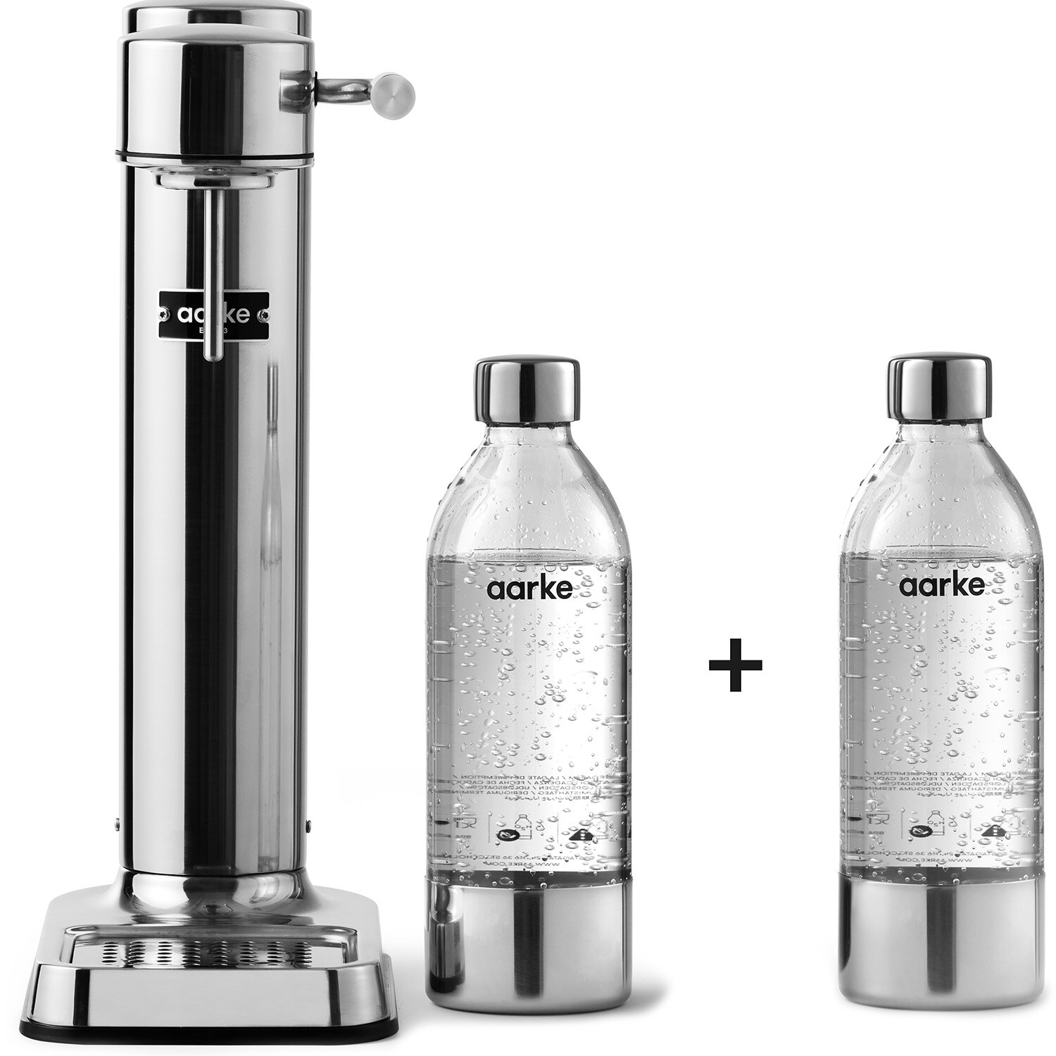 Aarke Carbonator Iii Kolsyremaskin + 2 Pet-flaskor Polished Steel - Övriga Köksmaskiner Plast Polerat stål