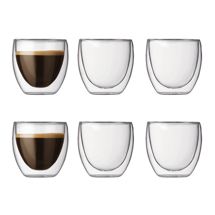 PAVINA Dubbelväggade Espressoglas, 8 cl, 6-Pack