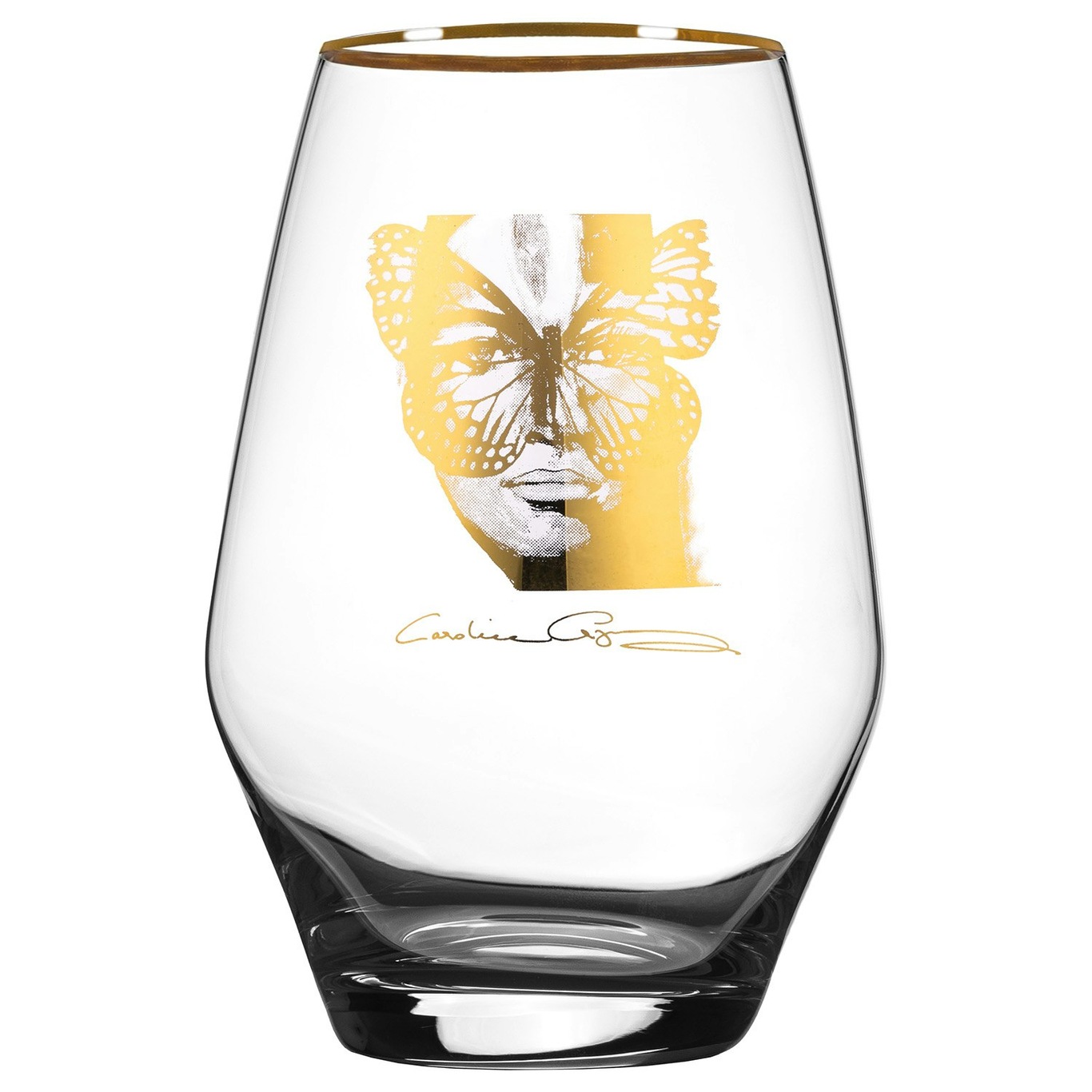 Golden Butterfly Vattenglas 35 cl, Guld