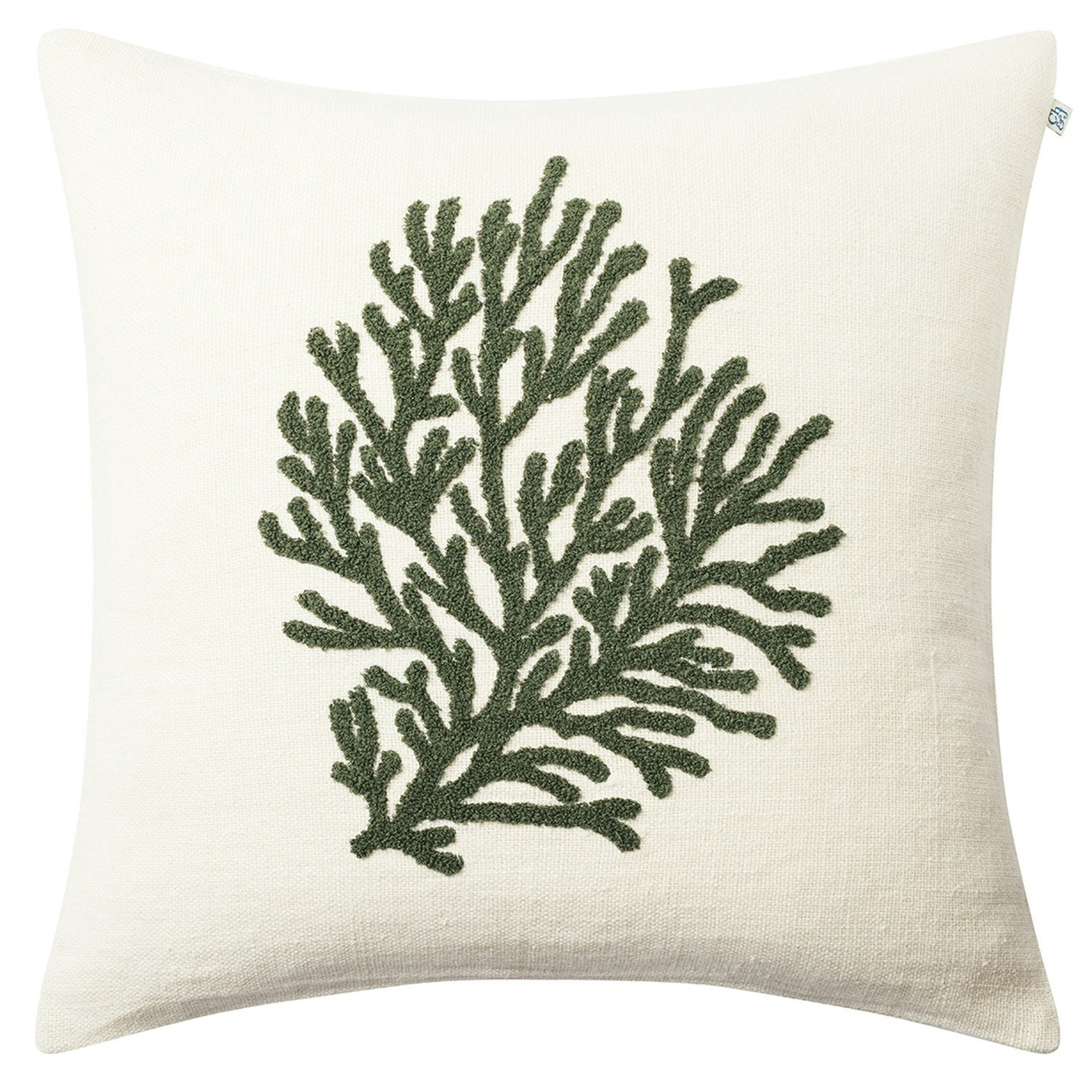 Coral Kuddfodral 50x50 cm, Off-white/Cactus Green