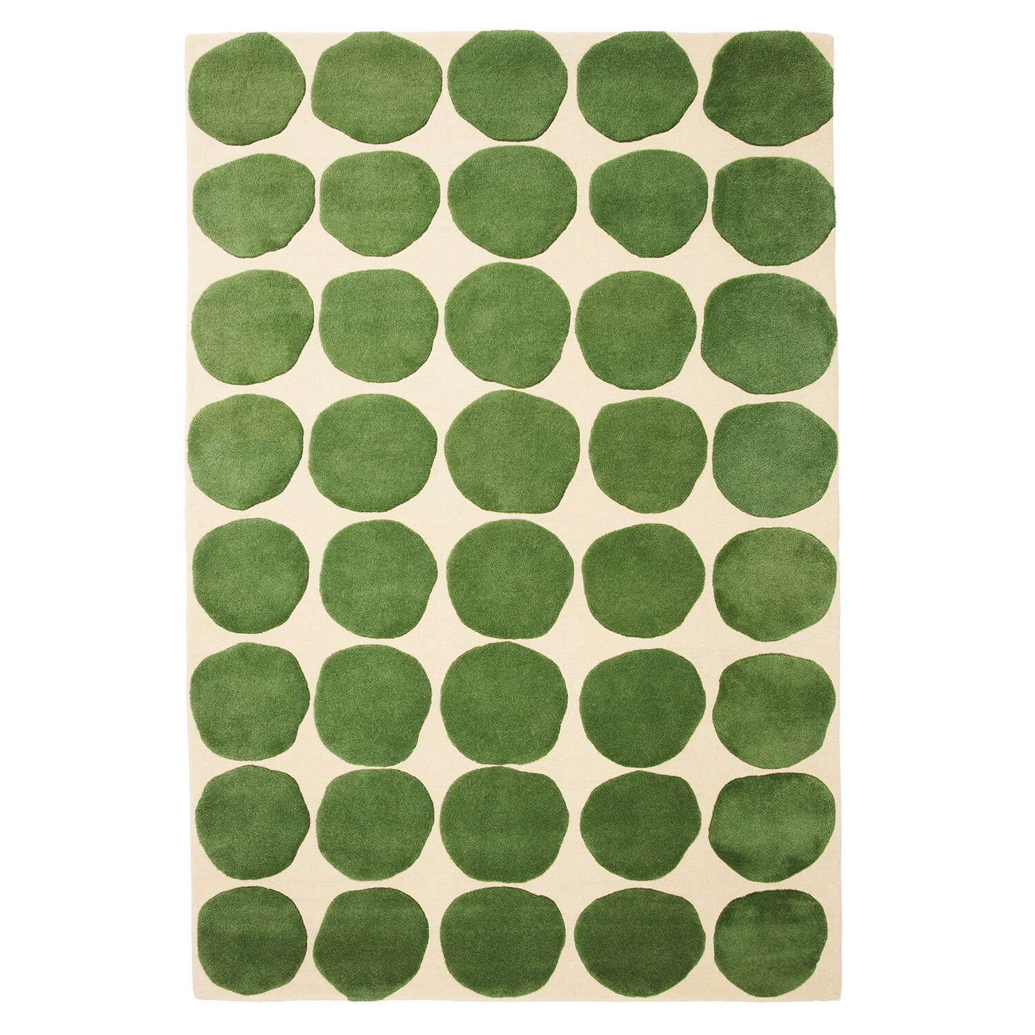 Chhatwal & Jonsson Dots 2 Level Matta / Cactus Green 180x270 Cm - Tuftade mattor Ull Light Khaki