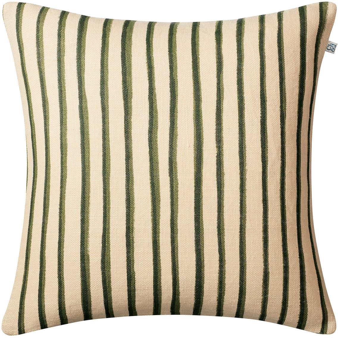 Jaipur Stripe Kuddfodral 50x50 cm, Light Beige / Cactus Green / Green