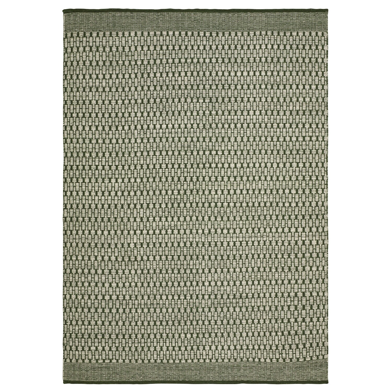 Chhatwal & Jonsson Mahi Dhurry Matta 170x240 Cm Off White/green - Slätvävda mattor Ull Grön