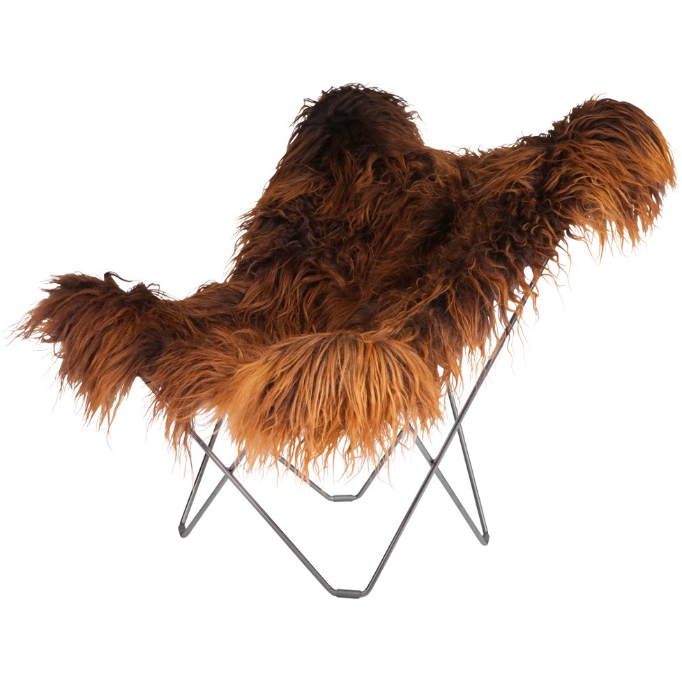 Iceland Mariposa Butterfly Chair, Wild Brown/Chrome