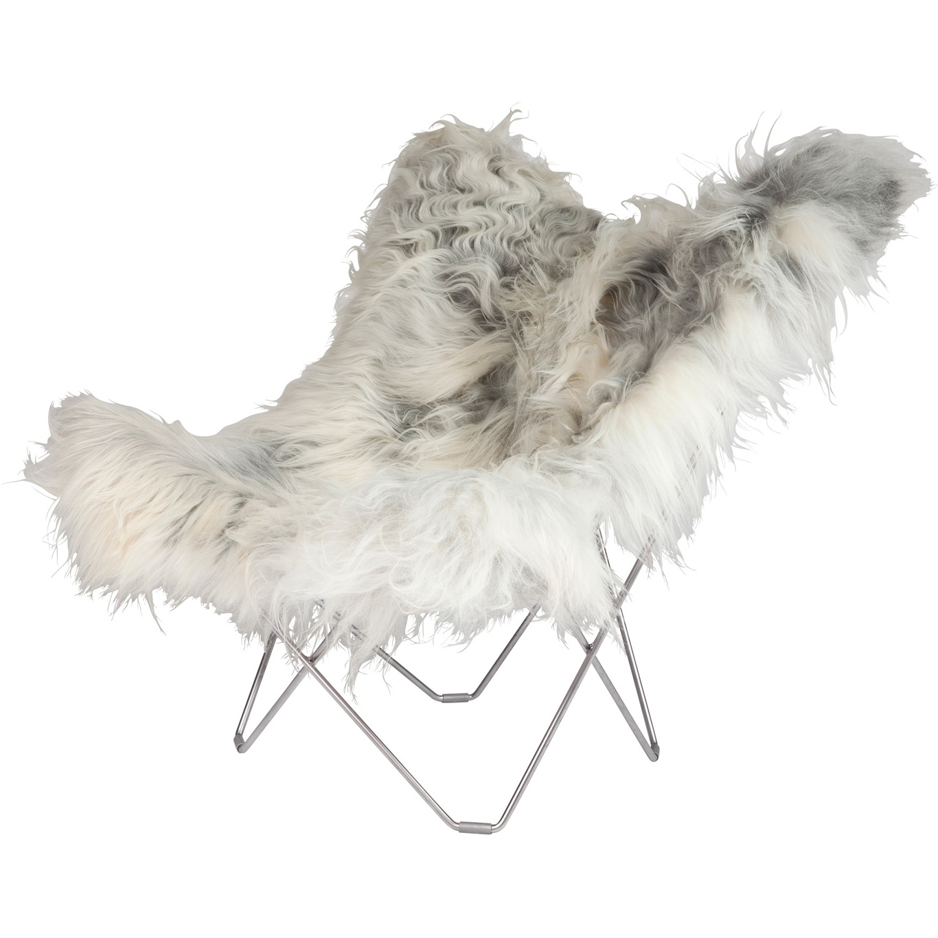 Iceland Mariposa Butterfly Chair, Wild Grey/Chrome