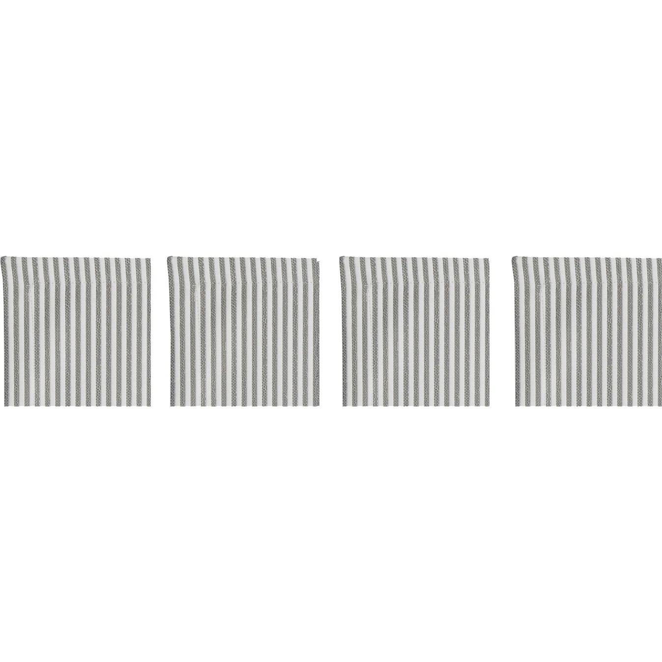 Narrow Stripe Glasunderlägg 10x10 cm 4-pack, Grå