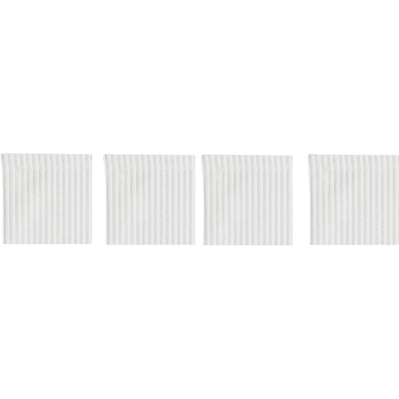 Narrow Stripe Glasunderlägg 10x10 cm 4-pack, Vit