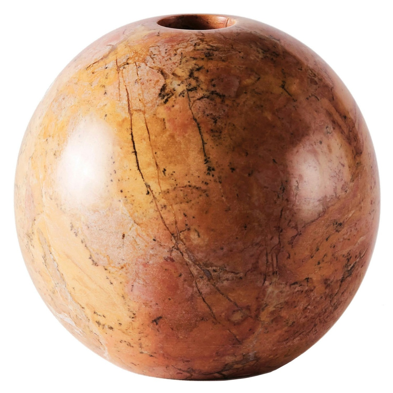 Sphere Ljusstake Marmor Ø10 cm, Röd