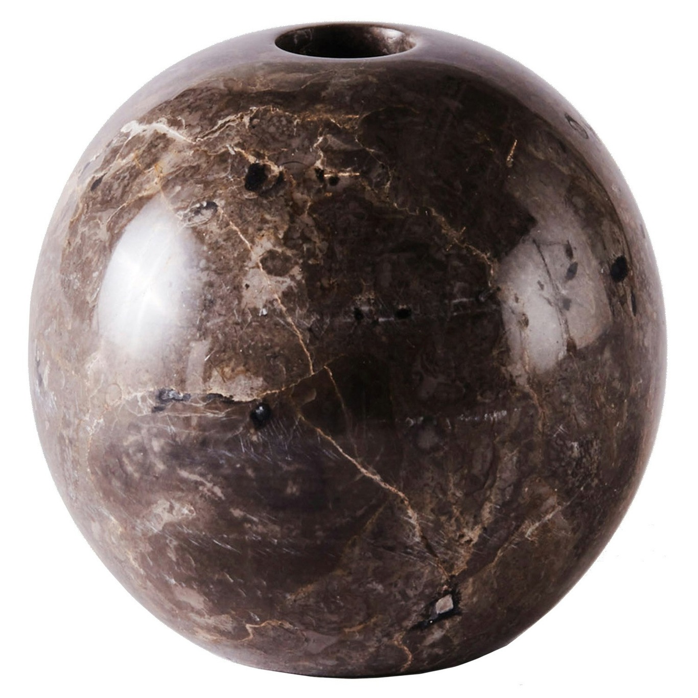 Sphere Ljusstake Marmor Ø10 cm, Grå