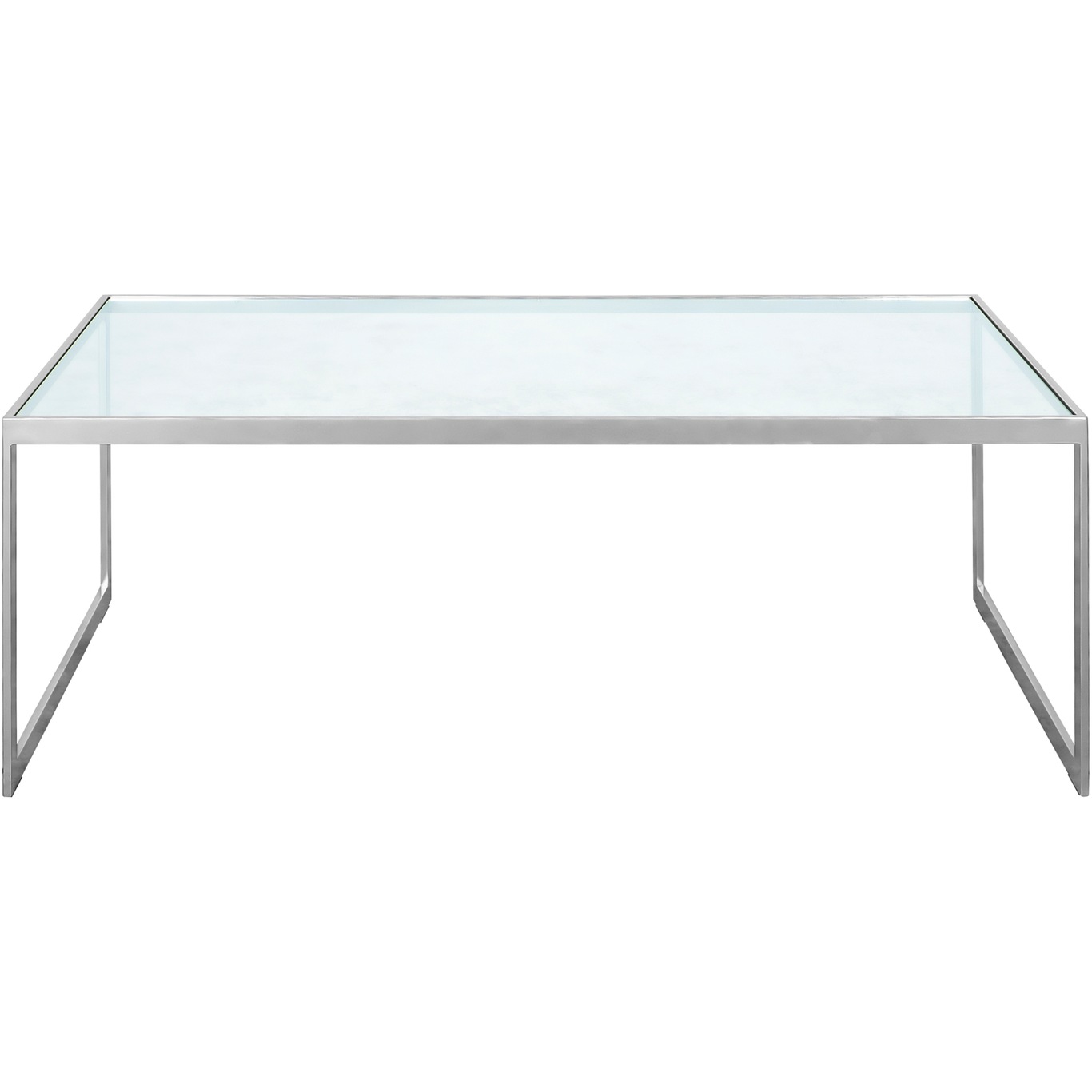 Square Soffbord, 122x62 cm, Silver Grey/Glas