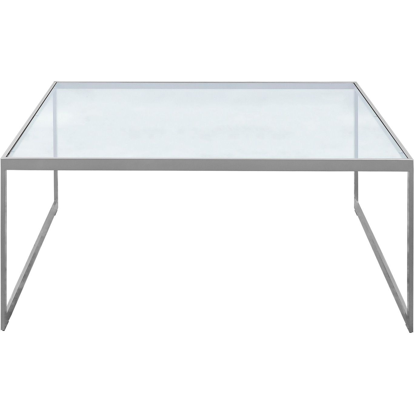 Square Soffbord, 102x102 cm, Silver Grey/Glas