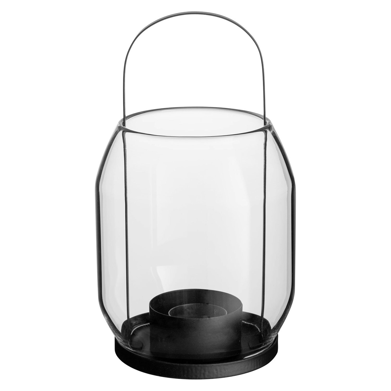 Ljushållare Glas, 22 cm Svart