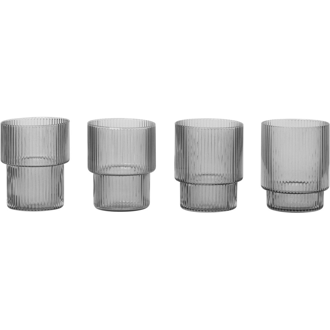 Ripple Glas 4-pack 6 cl, Smoked Grey