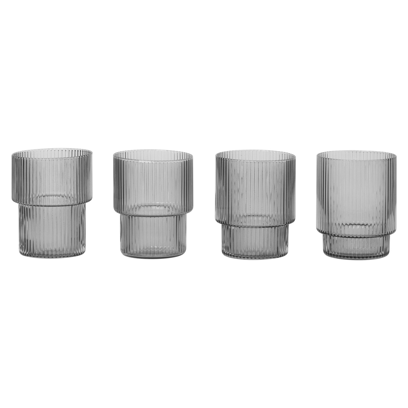 Ripple Glas 4-pack 20 cl, Smoked Grey