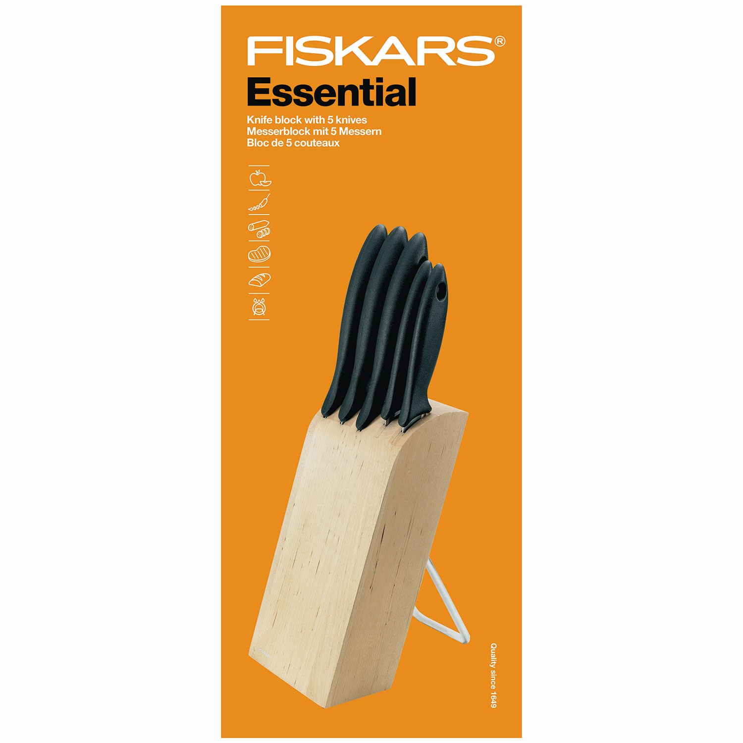 Fiskars Essential Knivblock Med 5 Knivar - Knivlister & Knivblock Mix