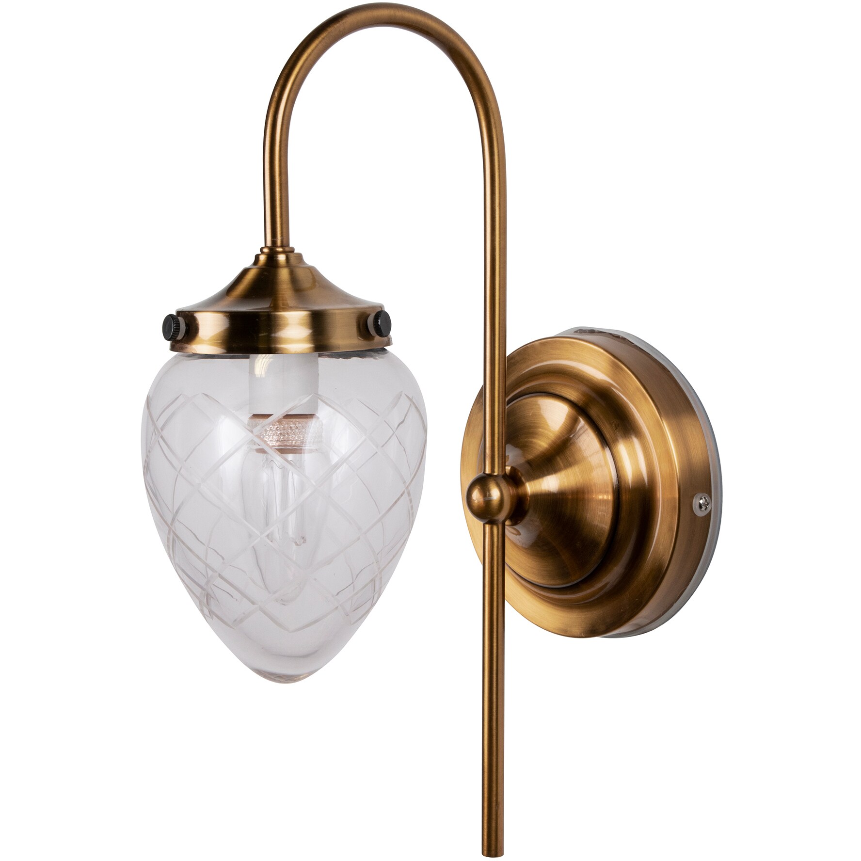 Globen Lighting Juni Vägglampa Ip44 - Badrumsbelysning Glas Klar