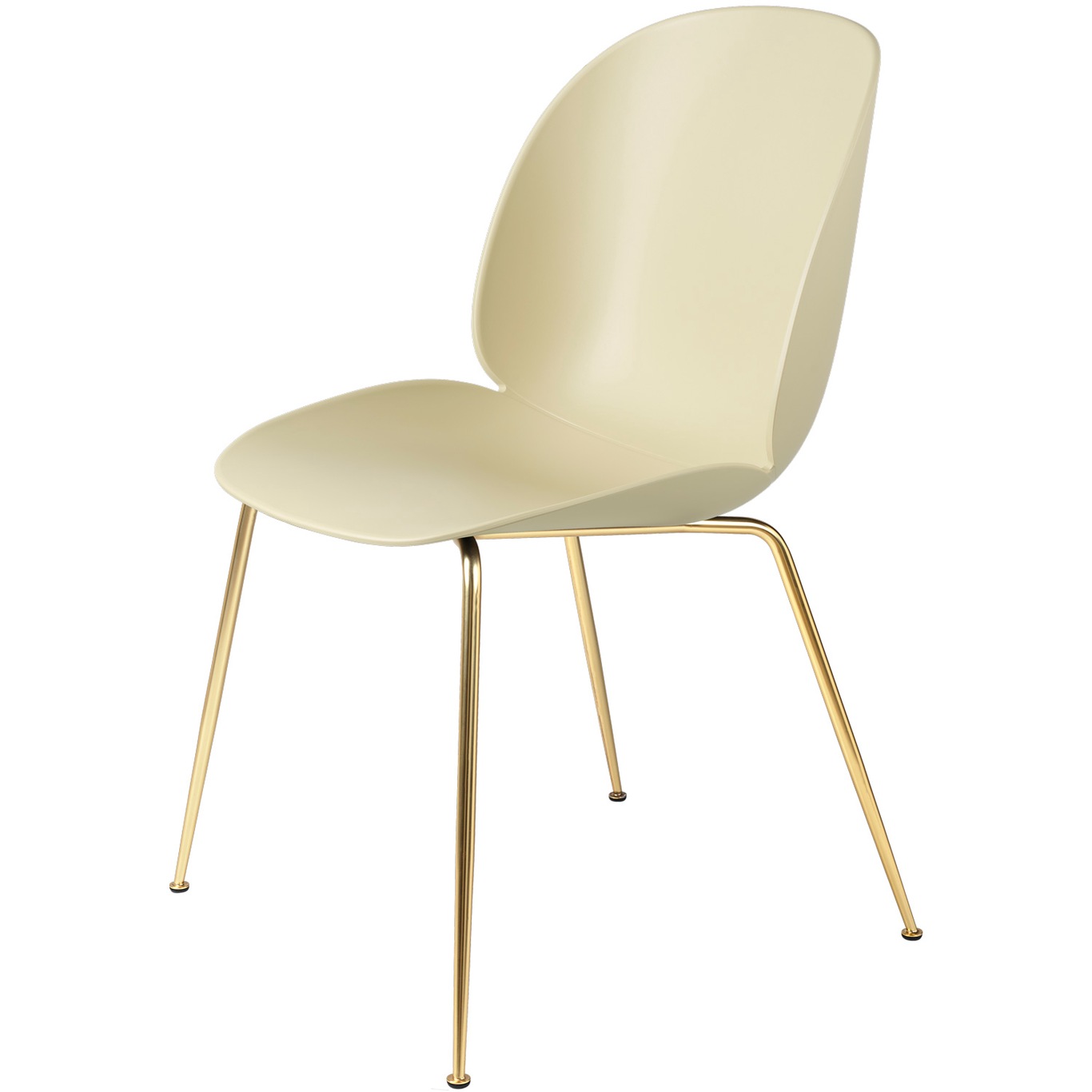 Beetle Dining Chair, Conic Base Brass/Pastel Green