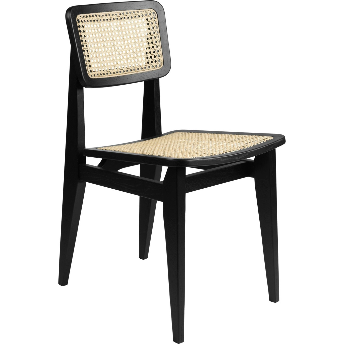 C-Chair Dining Chair, Black oak/Cane