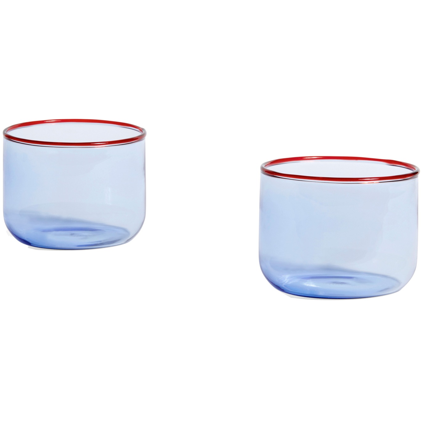 Tint Glas 2-pack, Ljusblå / Röd Kant