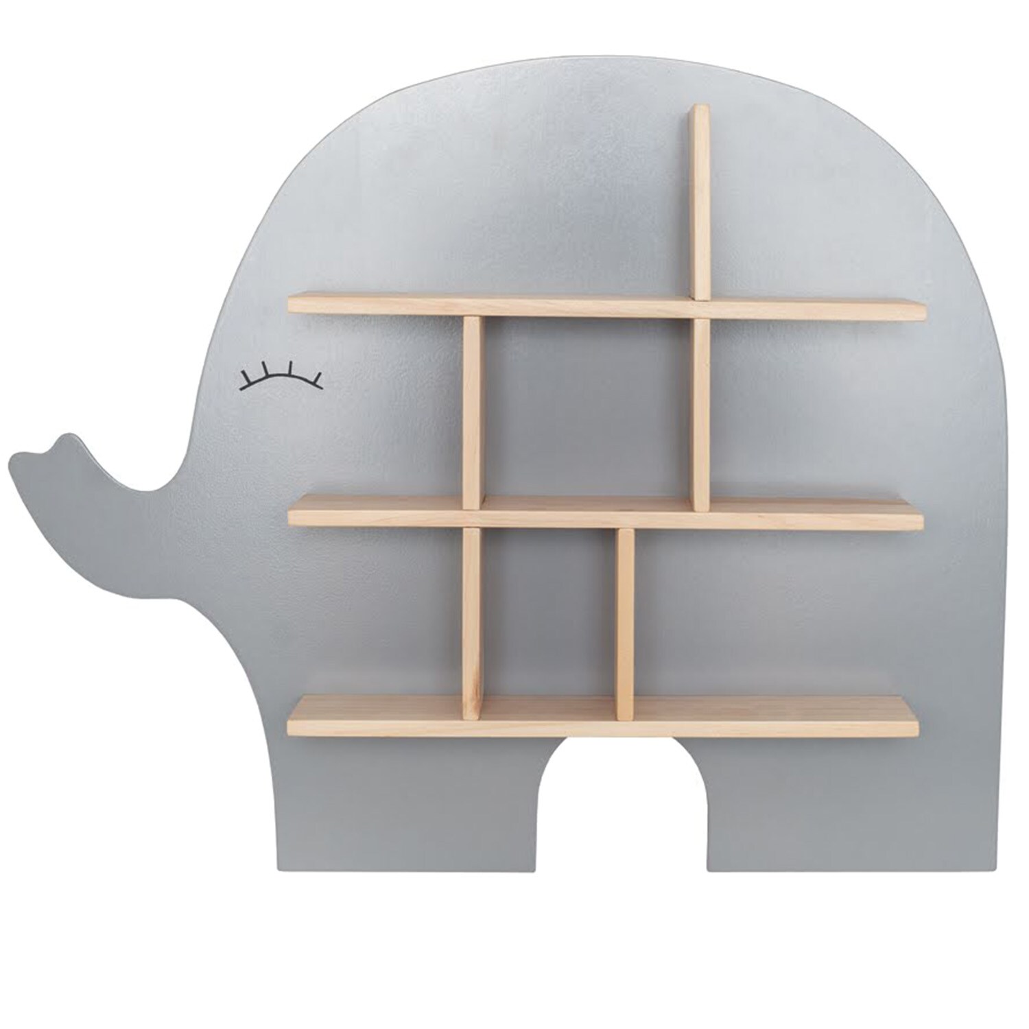 Jabadabado Hylla Elefant - Dekoration för barnrummet Trä Grå