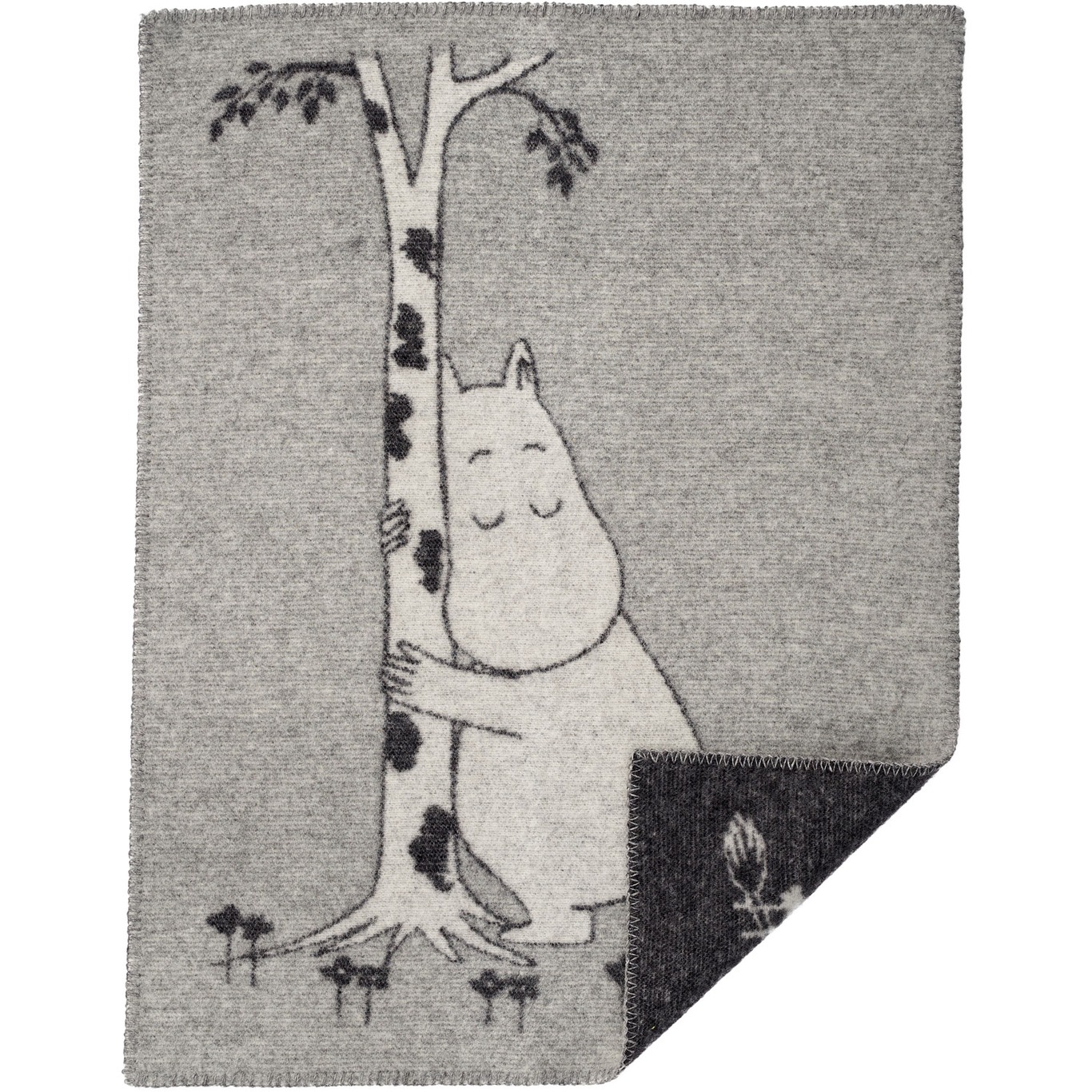 Moomin tree hug Pläd 65x90 cm, Grå