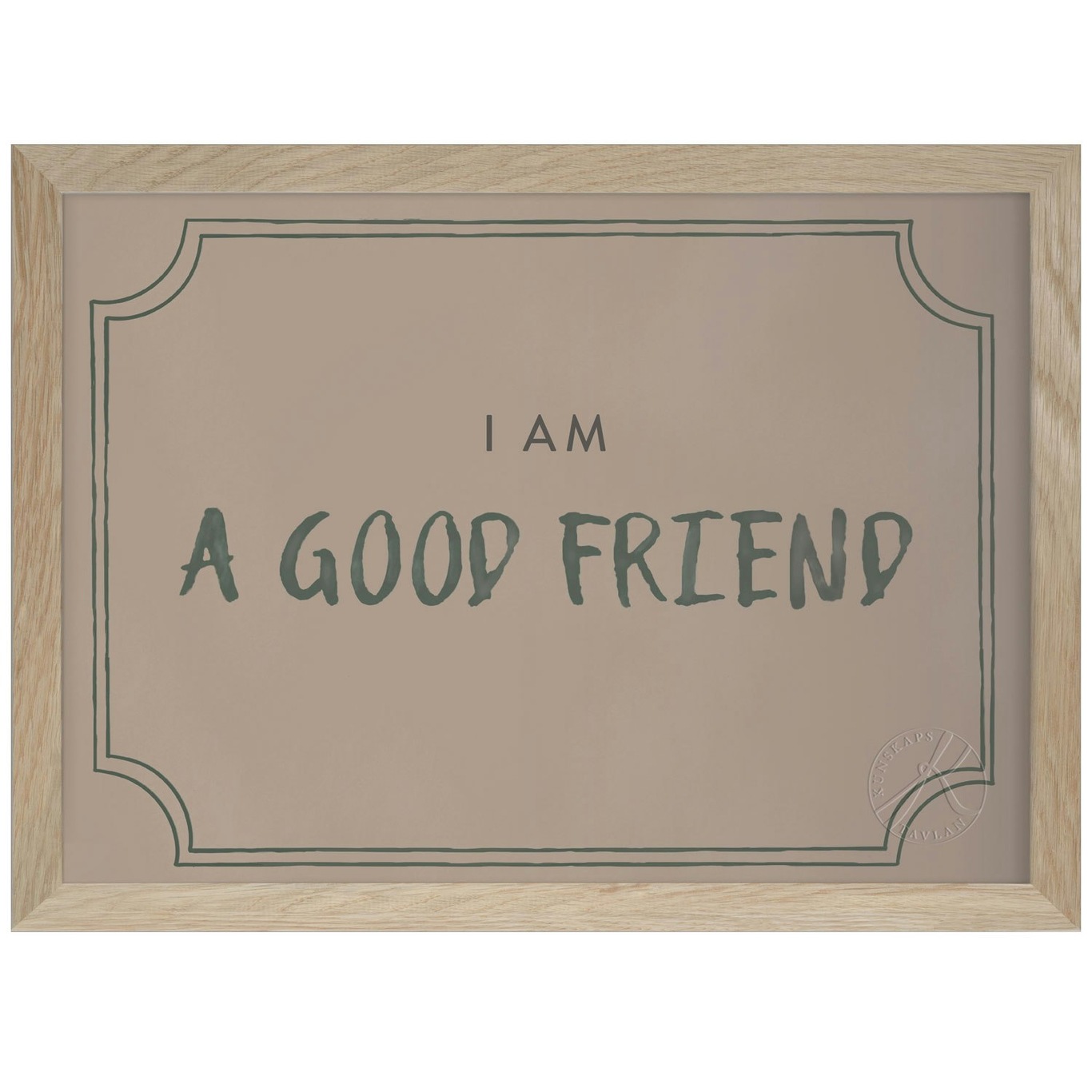 Good Friend Diploma Poster A4, Dusty Rose