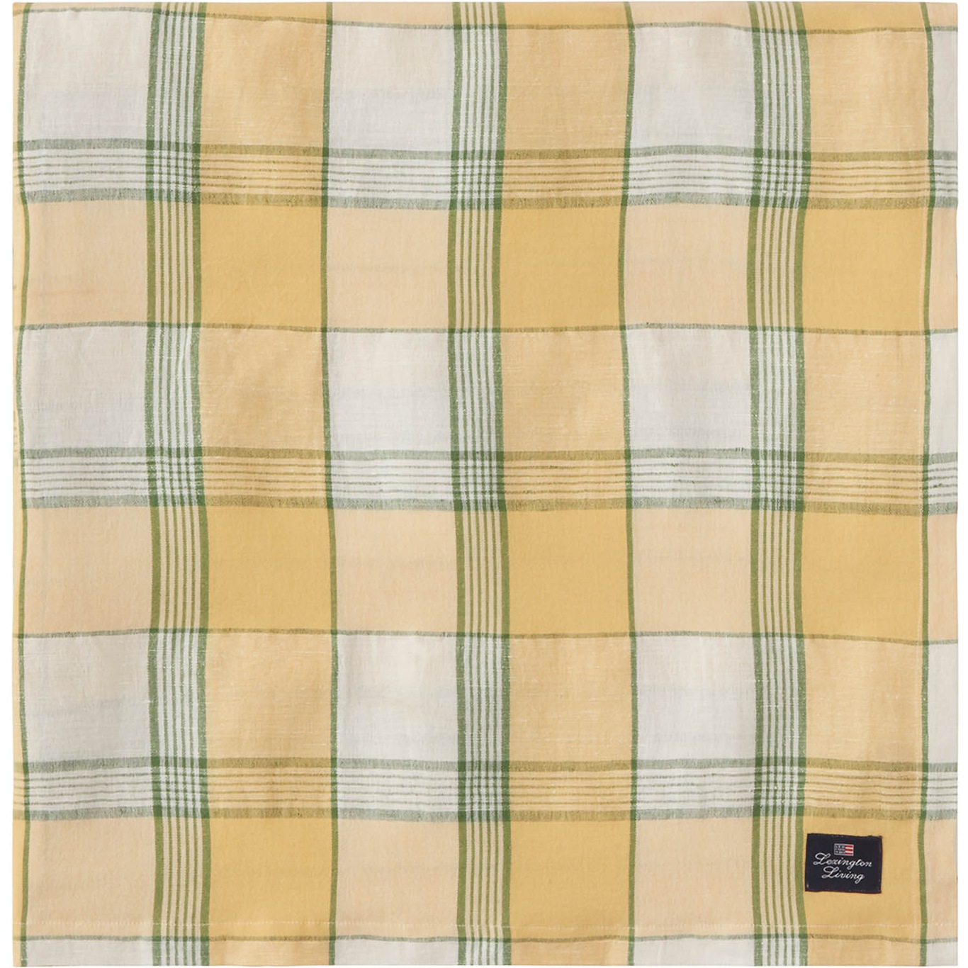 Easter Linen/Cotton Duk Gul/Vit, 150x250 cm