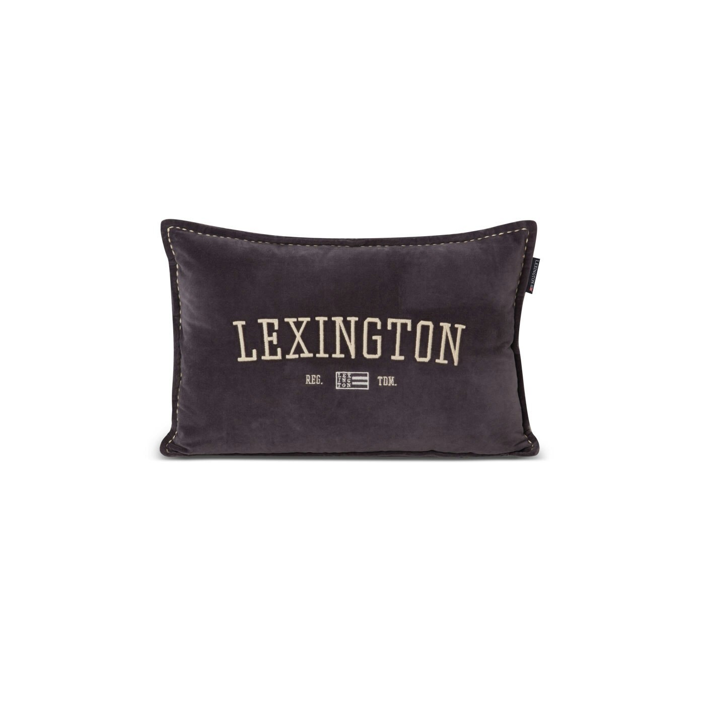 Lexington Logo Message Organic Cotton Velvet Kudde 40x60 Cm - Kuddar & Täcken Bomull Brun