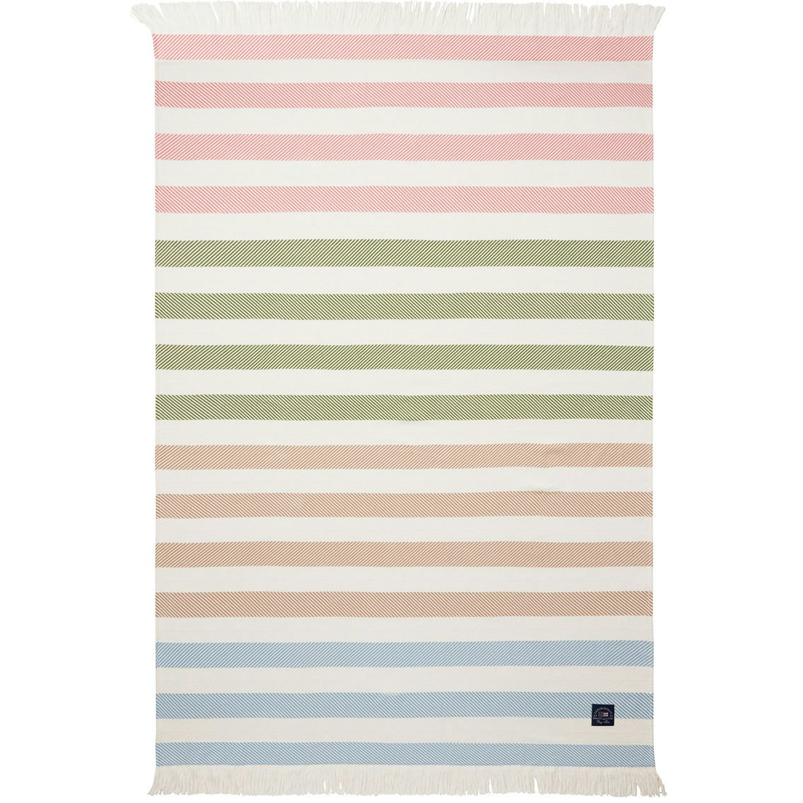 Multi Striped Recycled Cotton Pläd, 130x170 cm