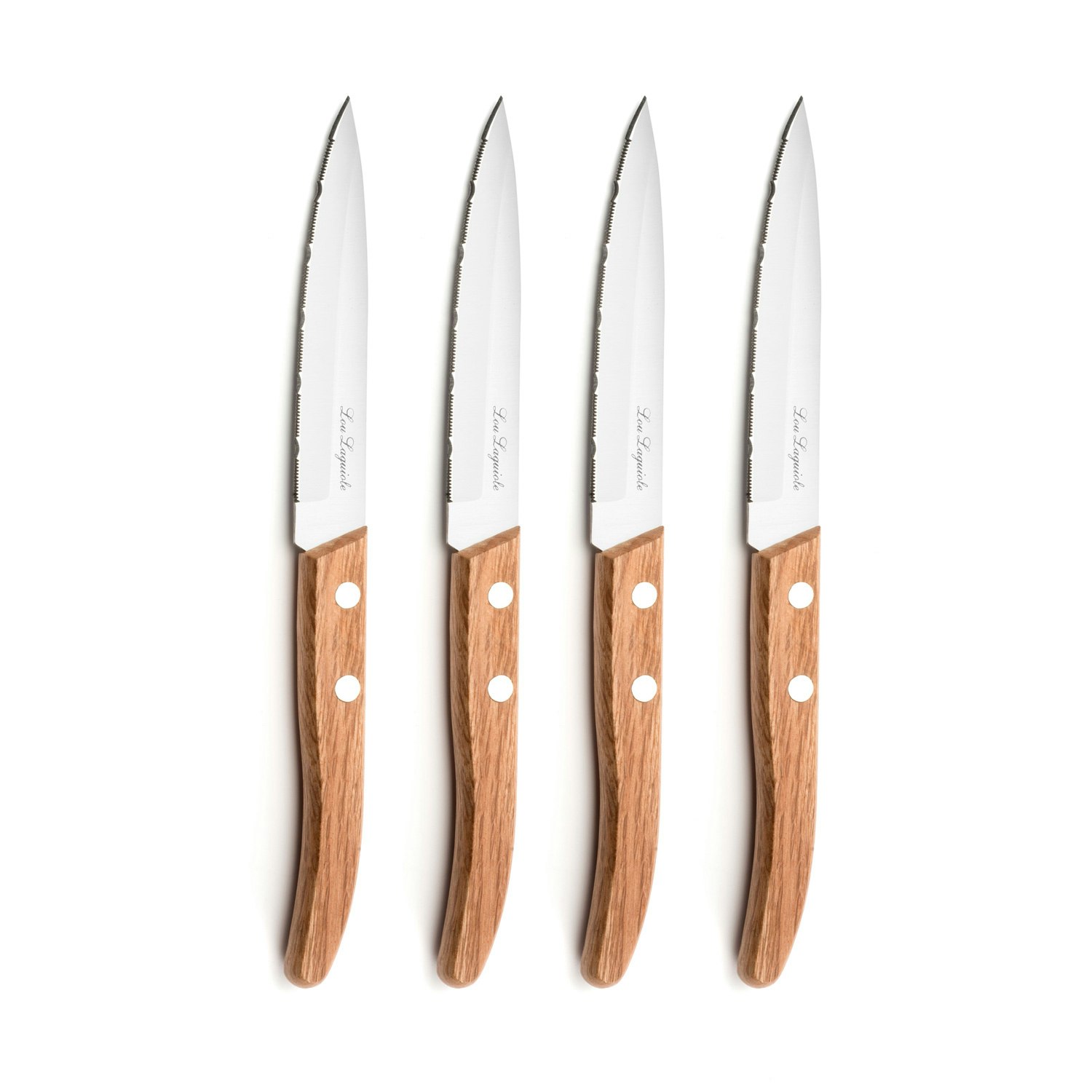 Lou Laguiole Forest Stekknivar 4-pack - Knivset Rostfritt Stål Trä