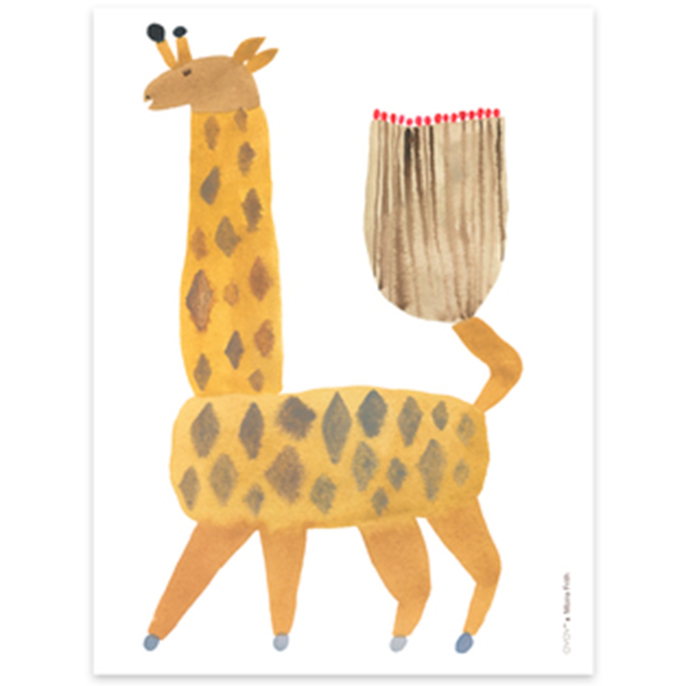 Noah Giraffe Poster, 30x40 cm