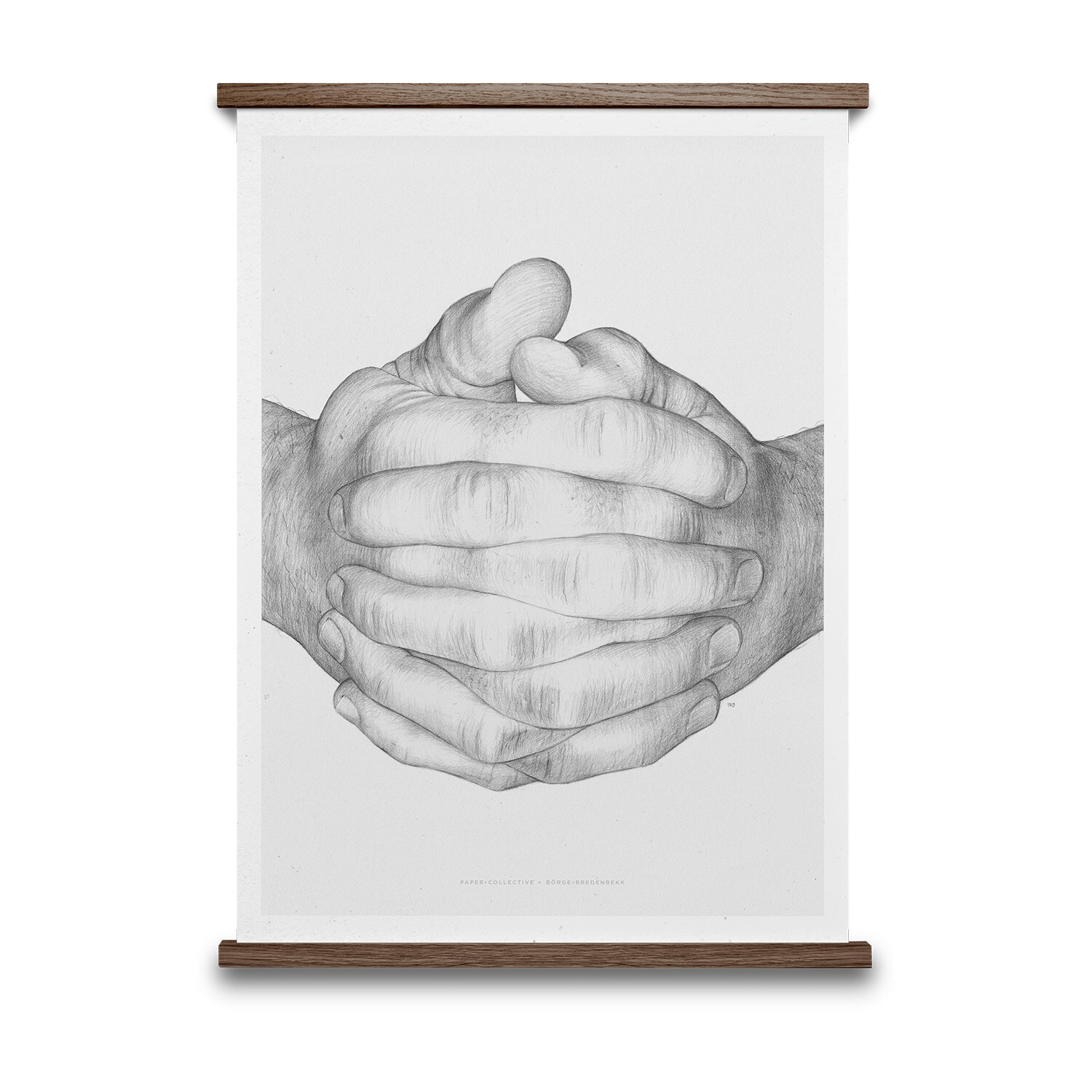 Folded Hands Grey Poster 50x70cm