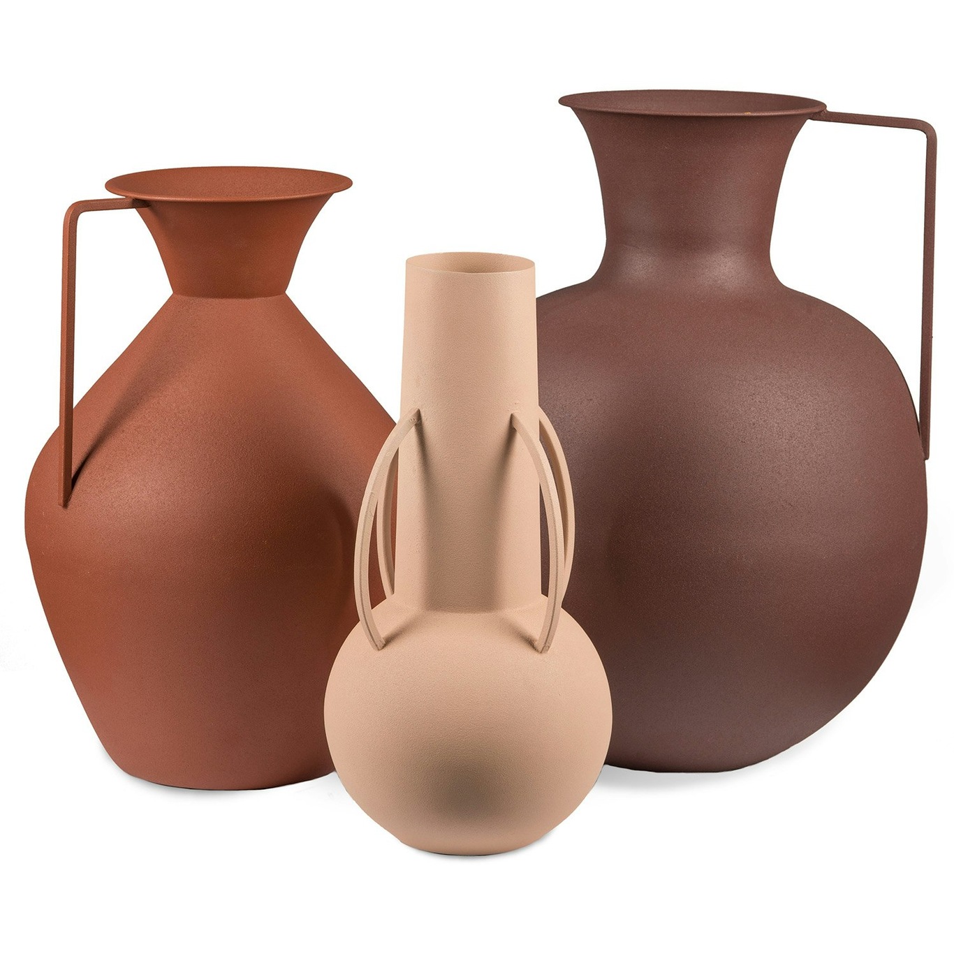 Vases Roman Brown Set 3