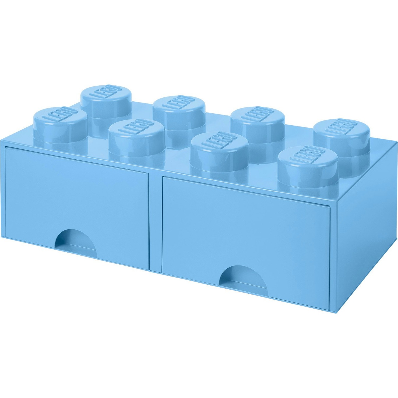 LEGO® Förvaring Med 2 Lådor 8 Knoppar, Light Royal Blue