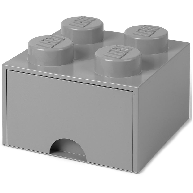 LEGO® Förvaringslåda 4 Knoppar, Medium Stone Grey