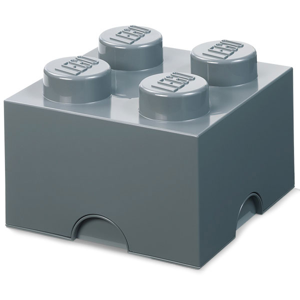 LEGO® Förvaringslåda 4 Knoppar, Dark Stone Grey