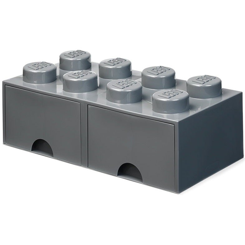 Room Copenhagen Lego® Förvaring Med 2 Lådor 8 Knoppar - Småförvaring barn Polypropen Svart