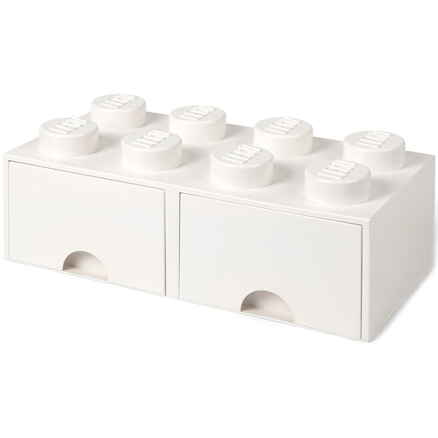 LEGO® Förvaring Med 2 Lådor 8 Knoppar, Vit