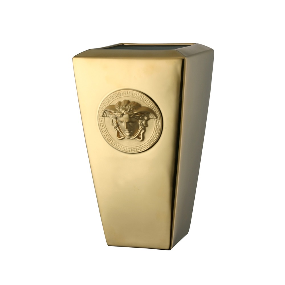 Versace Medusa Gold Vas 32 cm, Guld