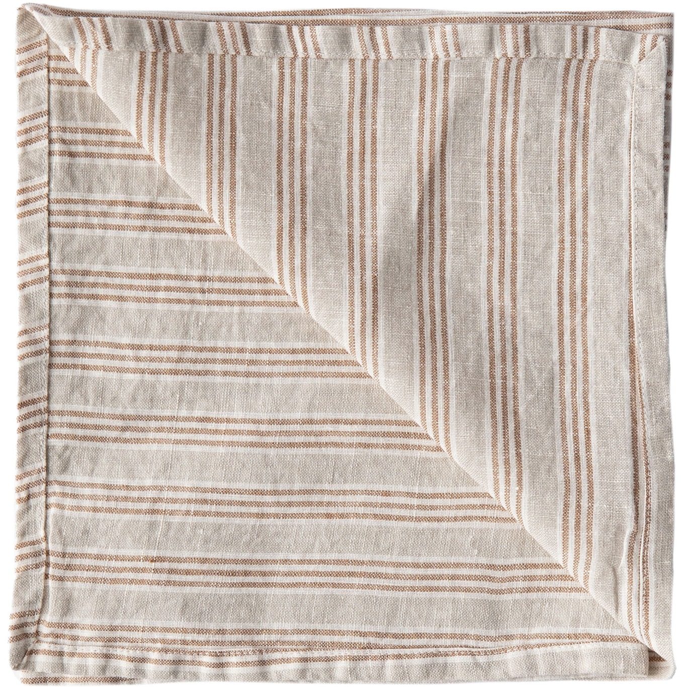Linen Servett 45x45 cm, Hazelnut Stripe