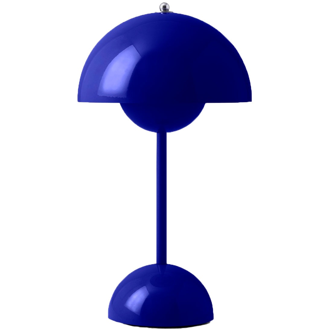 Flowerpot VP9 Bordslampa Portabel Med Magnetisk Laddningskabel, Koboltblå