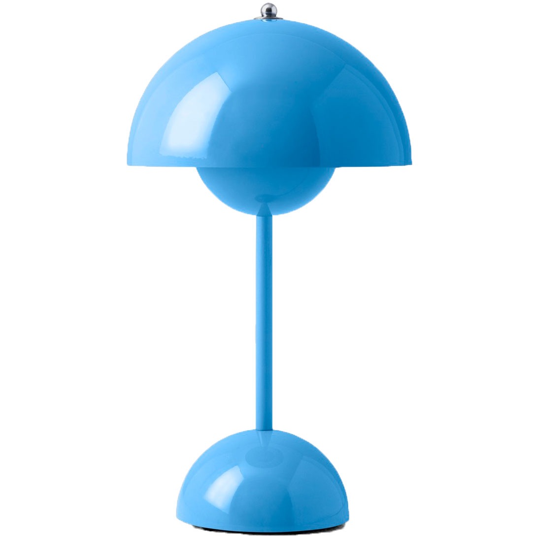 Flowerpot VP9 Bordslampa Portabel Med Magnetisk Laddningskabel, Swim Blue