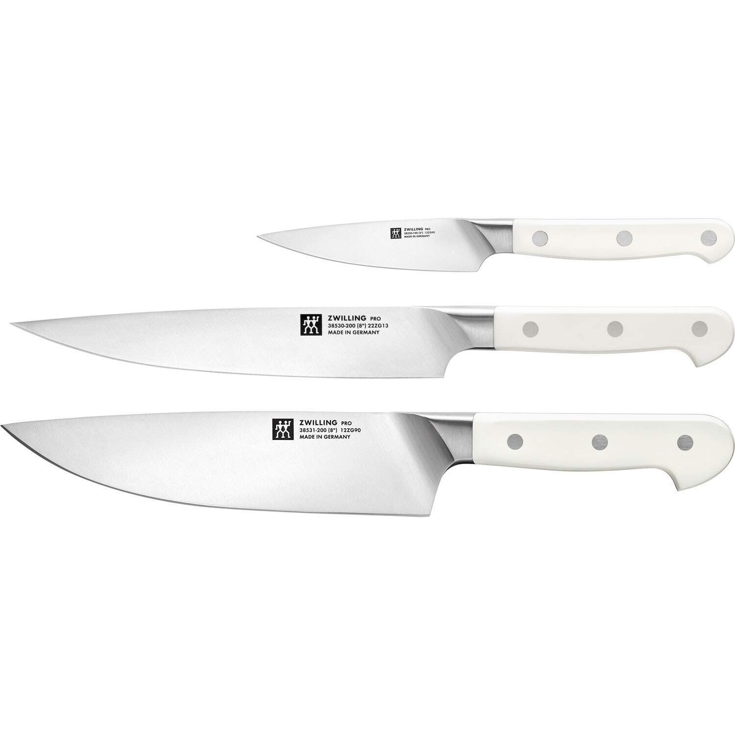 Zwilling Pro Le Blanc Knivset 3 Delar - Knivset Rostfritt Stål Vit